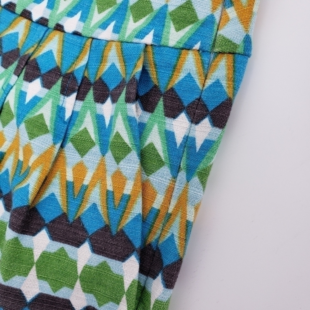 𝅺j. Crew Factory Geo Print Green and Blue Shorts, Size 6 - Picture 2 of 7